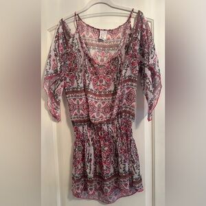Becca Semi Sheer Pink Floral Coverup